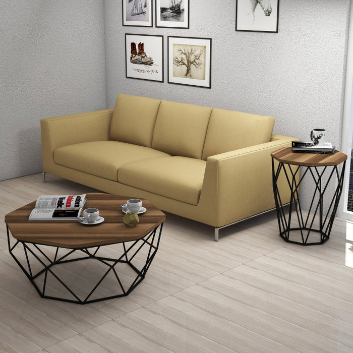 Hanah Home Sofya Mesa Auxiliar Nogal y Negro